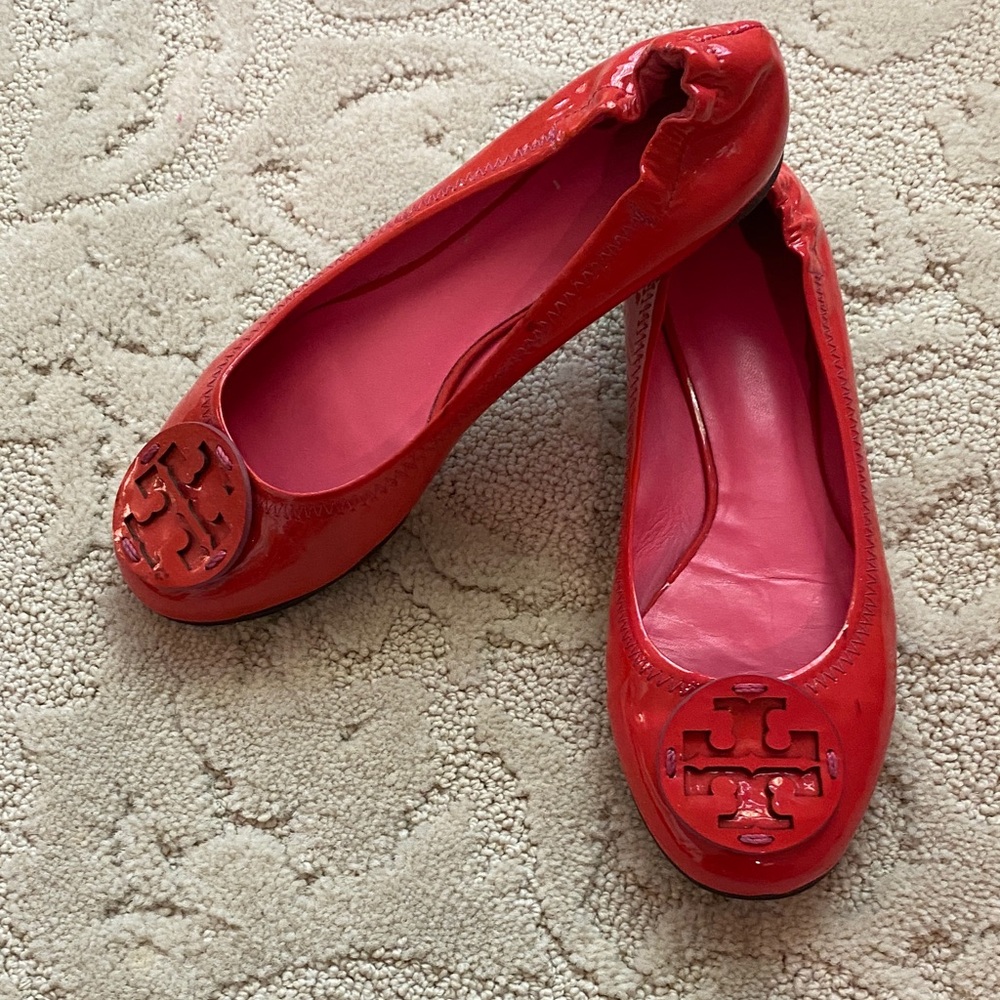 Tory Burch Cherry Red Flats